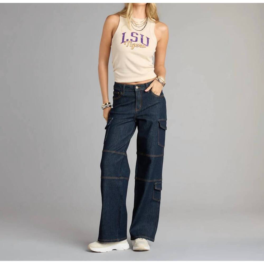 NEW GAMEDAY SOCIAL lsu tigers tank top in oatmeal